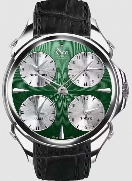 Jacob & Co. PALATIAL FIVE TIME ZONE GREEN NICKEL DIAL Watch Replica PZ500.10.NS.CH.A Jacob and Co Watch Price